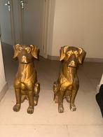 Set gouden hondenbeelden – 60 cm – klassiek / vintage stijl, Enlèvement ou Envoi