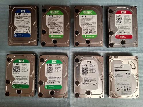 8x HDD's (1TB, 1.5TB, 2TB & 3TB), Computers en Software, Harde schijven, Gebruikt, Desktop, Intern, HDD, SATA, Verzenden
