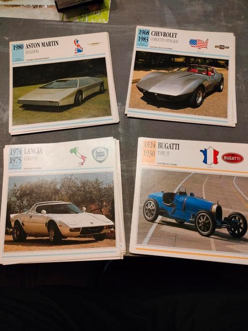 46 fiches automobiles, Verzamelen, Automerken, Motoren en Formule 1, Gebruikt, Ophalen of Verzenden