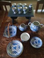 japans servies lot 3 blauw wit vogel, Ophalen