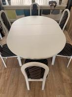 Ovale tafel iclusief 6 stoelen, Huis en Inrichting, Tafels | Eettafels, Ophalen, Gebruikt, Vijf personen of meer, Ovaal