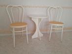 Set samen € 30,- Tafeltje met 2 stoelen, Minder dan 55 cm, Metaal of Aluminium, Klassiek, Rond