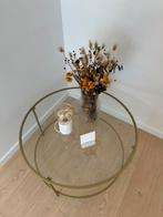 Ronde salontafel met goudkleurige frame, Huis en Inrichting, Tafels | Salontafels, Ophalen, 50 tot 100 cm, Rond, 50 tot 100 cm