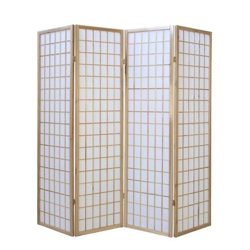 Kamerscherm scheidingswand 4 delig Japanse stijl natuur, Maison & Meubles, Accessoires pour la Maison | Paravents d'intérieur