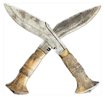 1 Kukri mes (Gurkha) met mooie gravure  beschikbaar voor biedingen