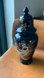 Vase bleu cobalt à motif héron - voir photos, Maison & Meubles, Enlèvement ou Envoi