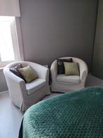 Comme neuf, 2 fauteuils beiges, Maison & Meubles, Fauteuils, Enlèvement, Comme neuf, Moins de 75 cm, 75 à 100 cm