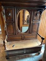 Meuble avec coffre et vitre pour hall, Maison & Meubles, Enlèvement, Comme neuf, Chêne