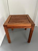 Bijzettafel teak, Minder dan 55 cm, Gebruikt, Vierkant, Hout