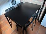 Keukentafel + 4 stoelen - zwart, Ophalen, Gebruikt