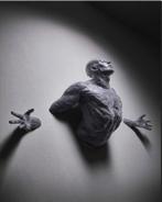 Sculpture 3D Homme Sortant du Mur, Figure Abstraite,37X50cm, Envoi