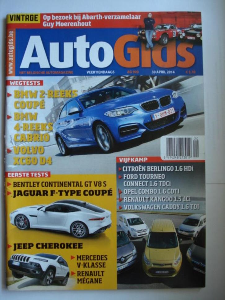 AutoGids 900 BMW 2 Coupé 4 Cabrio Volvo XC60 Jaguar F-Type, Boeken, Auto's | Folders en Tijdschriften, Gelezen, Algemeen, Verzenden