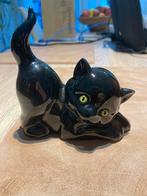 Vintage Zwarte keramische kitten, Ophalen of Verzenden
