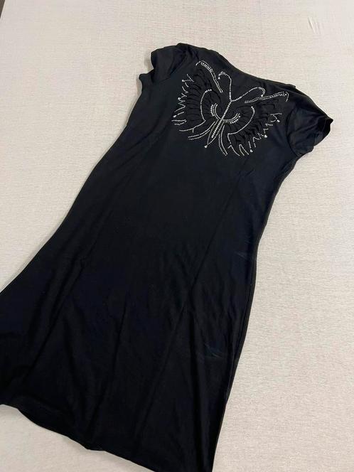 Mooie zwarte lange jurk - Philipp Plein met vlinder op rug, Kleding | Dames, Jurken, Zo goed als nieuw, Maat 42/44 (L), Zwart