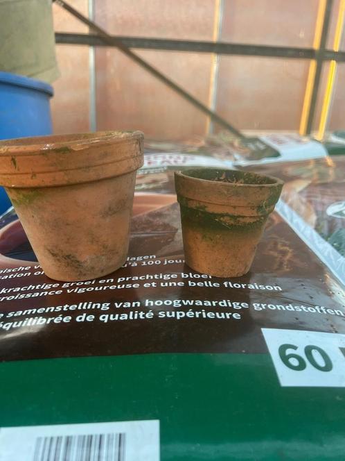 Kleine terracotta bloempotten, Tuin en Terras, Bloempotten, Gebruikt, Terracotta, Binnen, Balkon, Tuin, Minder dan 40 cm, Minder dan 25 cm