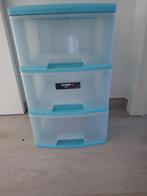 Allibert Opberg toren 3 lades blauw, Ophalen, Gebruikt