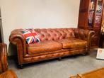 Diverse Outlet Vintage chesterfield zetels Cognac zetel leer, Nieuw, Leer, Ophalen of Verzenden