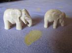Unieke miniaturen van een „duo” olifanten, vader en zoon, Ophalen of Verzenden
