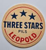 Three Stars Leopold sous-bock bierviltje bierdeckel coaster, Enlèvement ou Envoi, Utilisé, Sous-bock
