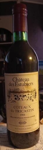 5 flessen chateau des Estubiers coteaux de tricastin  1984, Verzamelen, Wijnen, Ophalen of Verzenden
