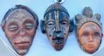 mini Afrikaanse harsmaskers met magneet op de achterkant, Ophalen of Verzenden