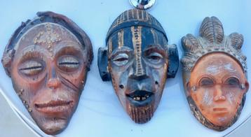 mini masques africains en résine avec aimant verso