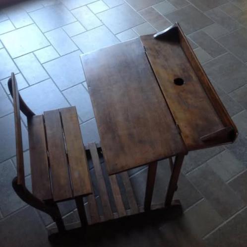 Ancien banc d'écolier, Antiek en Kunst, Antiek | Meubels | Stoelen en Sofa's, Ophalen