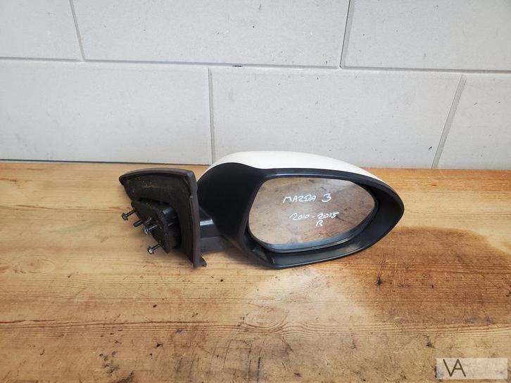 Mazda 3 hatchback 2008 - 2014 spiegel rechts wit elektrisch, Auto-onderdelen, Spiegels, Mazda, Gebruikt, Ophalen of Verzenden