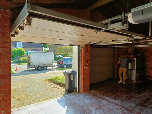 Garagepoorten elektrisch bxh 220x215 bruin, Doe-het-zelf en Bouw, Deuren en Vliegenramen, Gebruikt, Garagedeur, 200 tot 215 cm