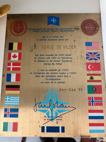 Plaque militaire de l’OTAN, Enlèvement ou Envoi