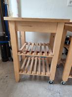 Houten bijzettafel /mobiel aanrecht, Ophalen, Gebruikt