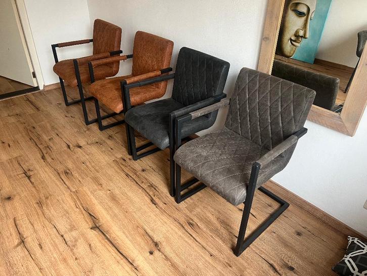 Eetkamerstoel met armleuning, Huis en Inrichting, Stoelen, Nieuw, Vier, Metaal, Ophalen