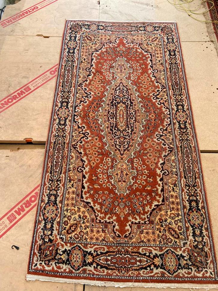 Osmanlı wollen tapijt – Wilton style – vintage, Huis en Inrichting, Stoffering | Tapijten en Vloerkleden, Gebruikt, 100 tot 150 cm