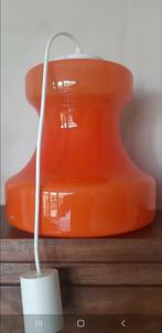 Lampe vintage en opaline orange des années 1970., Collections, Enlèvement ou Envoi