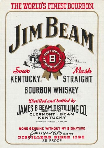 NR 38 / 2 S K WHISKY JIM BEAM, Enlèvement ou Envoi, Utilisé, Carte(s) à jouer