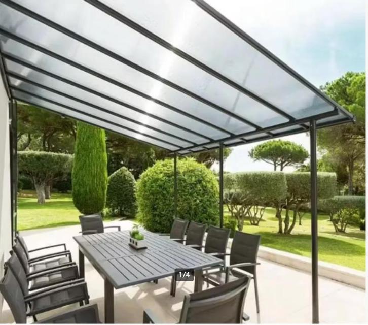Pergola aluminium 4 x 3 antraciet grijs, Tuin en Terras, Overkappingen, Gebruikt, Ophalen