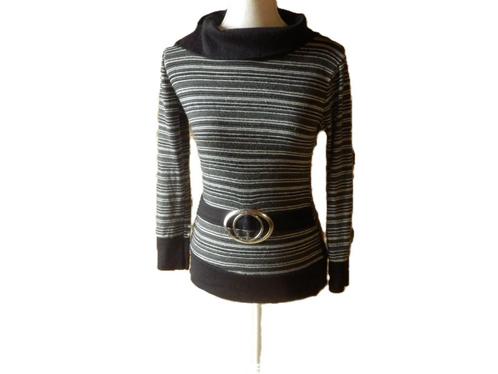 (91)- pull femme t.38 gris noir -, Kleding | Dames, Truien en Vesten, Gedragen, Maat 38/40 (M), Grijs, Ophalen of Verzenden