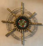 Horloge murale artisanale unique années 70 - Diam. 75 cm, Huis en Inrichting, Woonaccessoires | Klokken, Ophalen, Wandklok