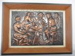 Tableau en cuivre en relief avec encadrement en bois, Antiquités & Art, Antiquités | Bronze & Cuivre, Enlèvement ou Envoi, Cuivre