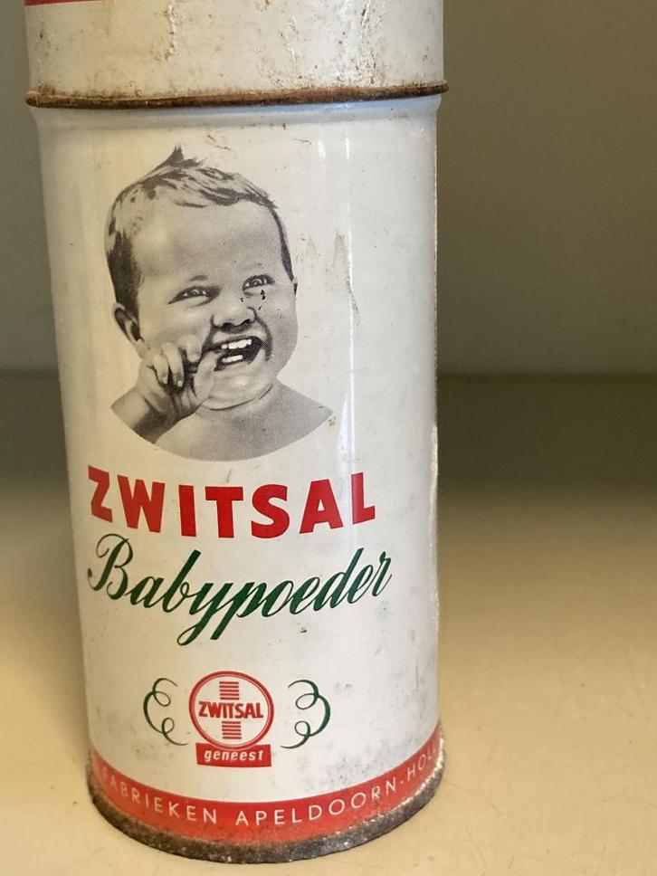 Vintage blik Zwitsal babypoeder, Verzamelen, Blikken, Gebruikt, Overige, Overige merken, Ophalen of Verzenden