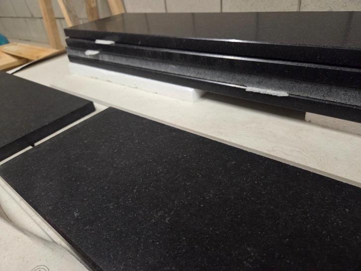 Venstertabletten zwart graniet, Doe-het-zelf en Bouw, Plinten en Afwerking, Nieuw, Vensterbanken, Hardsteen, Minder dan 100 cm