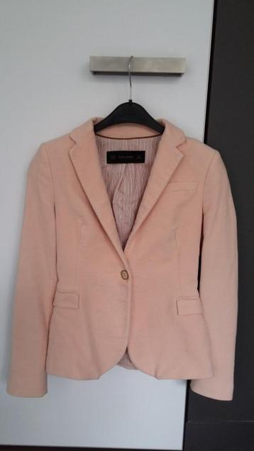 Roze fluwelen blazer maat XS van ZARA, in perfecte staat!  beschikbaar voor biedingen