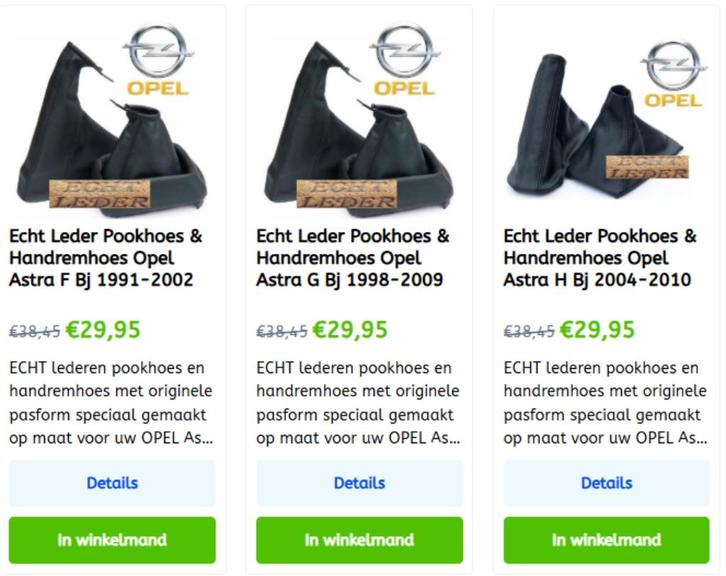 Pook en Handremhoes OPEL Corsa Astra Calibra Combo ACTIE!, Auto diversen, Auto-accessoires, Nieuw, Ophalen of Verzenden