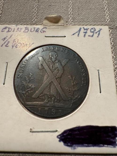 1/2 Penny 1791 Lothian Edinburgh (249), Postzegels en Munten, Munten | Europa | Niet-Euromunten, Losse munt, Ophalen of Verzenden