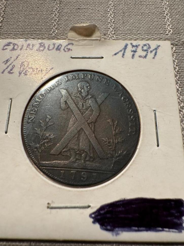 1/2 Penny 1791 Lothian Edinburgh (249), Postzegels en Munten, Munten | Europa | Niet-Euromunten, Losse munt, Ophalen of Verzenden
