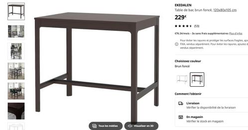 Ikea Ekedalen donkerbruine tafel en stoelen, Huis en Inrichting, Tafels | Eettafels, Zo goed als nieuw, Ovaal, Ophalen