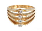 Prachtige 18 karaat Gouden Design Ring Damesring Diamant, Avec pierre précieuse, Or, Femme, Plus petit que 17