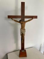 Heel groot staand Kruis met Jezus (97 cm), Antiek en Kunst, Antiek | Religieuze voorwerpen, Ophalen