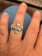 Prachtige vintage zilveren bloem ring maat 50 stempel 925, Ophalen of Verzenden, Zo goed als nieuw