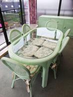Set eetkamer / veranda / tuin / poolhouse, Huis en Inrichting, Ophalen, Gebruikt, 4 tot 6 stoelen
